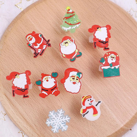 10/30/50pcs Christmas Glowing Toy Cute Santa Claus Xmas Tree Light Up Toy for Kids Gift Christmas Party Decoration New Year 2024