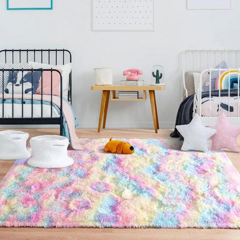 Large Area Rugs for Living Room Bedroom, Fluffy Kids Room Plush Shaggy Nursery Rug Furry Throw Carpets for Boys Girls