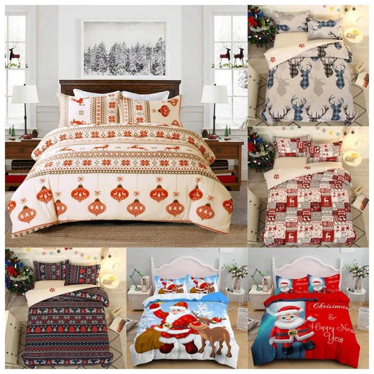 Christmas Deer Quilt Sets Lightweight Christmas Quilts Set Christmas Duvet Cover Set Lantern Printed Bedding For Kids Girls Boys