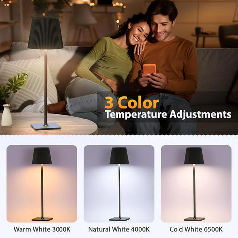 2 Packs LED Table Lamp Modern LED Desk Lamp with Touch Control Dimmable Night Light with 3 Color Temperatures for Living Room B