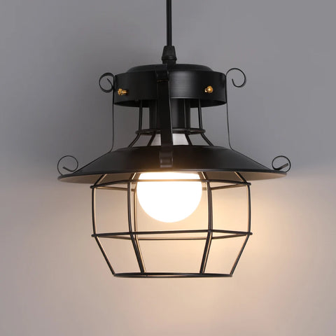 Retrol Iron Pendant Light Led Chandelier Cage Industrial Hanging Ceiling Lamp Kitchen Island Luminaire Fixture Dining Room Decor