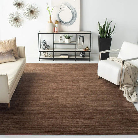 Vision Collection Area Rug - 8' x 10', Brown, Modern Ombre Tonal Chic Design, Non-Shedding & Easy Care