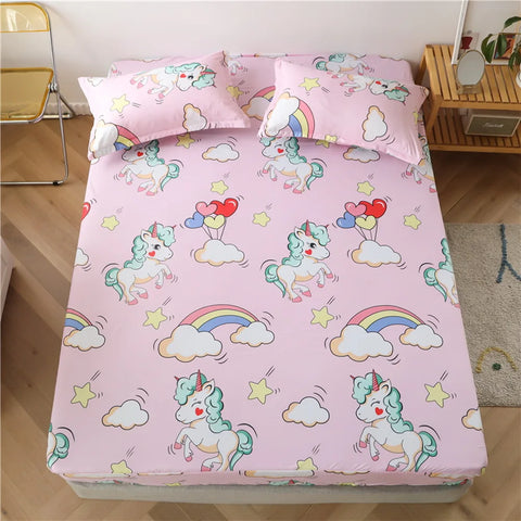 Fashion 1 Piece Bedsheet  Magic Space Bed Fitted Sheet Mattress Cover with Elastic Microfiber(Excluding Pillowcase) Bed cover