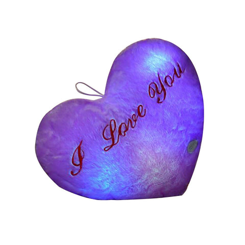 50cm Creative Light Up Led Heart Shaped Stuffed Plush Letter Lovers Colorful Glowing Gift For Girlfriend Pillow Valentine's Day