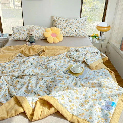 Summer Thin Quilt Comforter Soft Air conditioning Four-season Quilt Duvet Blanket Bed Blanket Bed Silky Comforter Lightweight