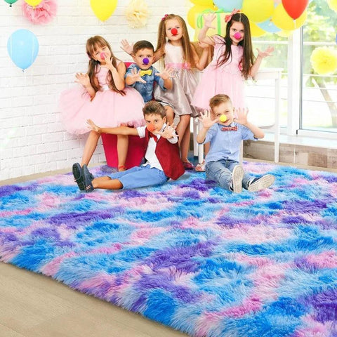 Large Area Rugs for Living Room Bedroom, Fluffy Kids Room Plush Shaggy Nursery Rug Furry Throw Carpets for Boys Girls