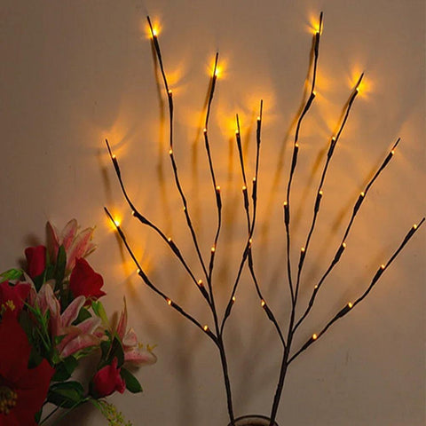 LED Branch Light Battery Powered Willow Branch Lamp Artificial Branch Twig Vase Lights for Party Fairy DIY Room Christmas Decor