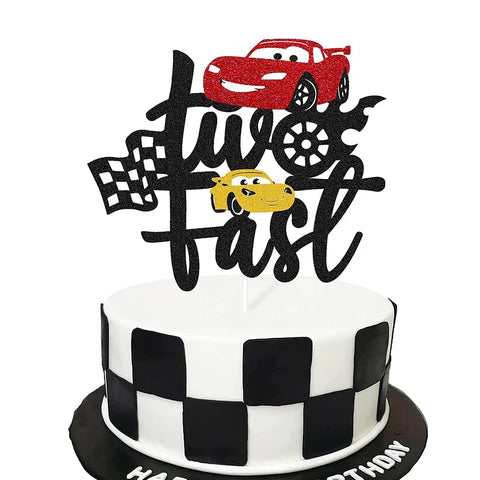 Disney Cartoon Lightning McQueen Car Theme Birthday Cake Topper Car Racing Boy Birthday Baby Shower Cake Decoration Supplies