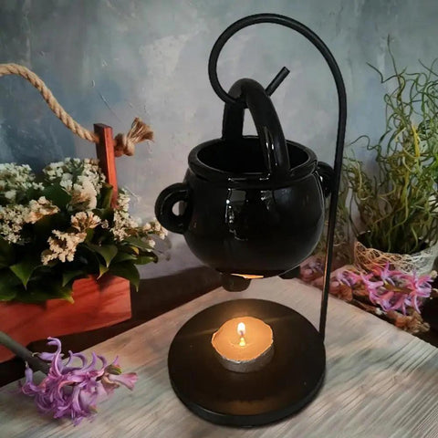 Hanging Cauldron Wax Burner Ornaments Wax Burner Witches Witchcraft Yoga Room Meditation Decor Aroma Diffuser Candle Tealight