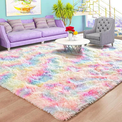 Large Area Rugs for Living Room Bedroom, Fluffy Kids Room Plush Shaggy Nursery Rug Furry Throw Carpets for Boys Girls