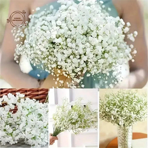 20PCS Babies Breath Artificial Flowers Plastic Gypsophila DIY Floral Bouquets Arrangement for Wedding Home Room Decoration