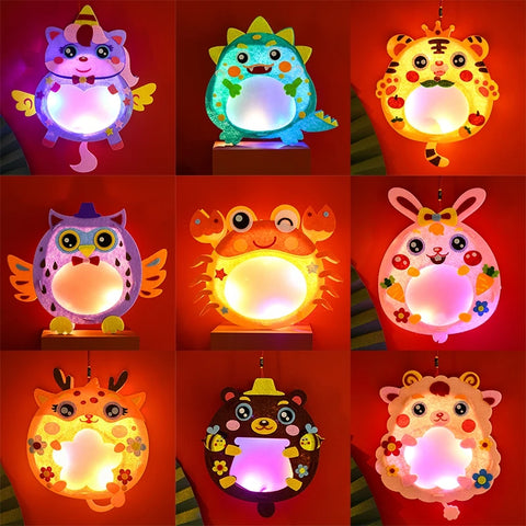 Cute DIY Cartoon Animals Lantern Children Felt Handcrafts New Year Mid-Autumn Spring Festival Stereo Festival Lantern Kids Gifts