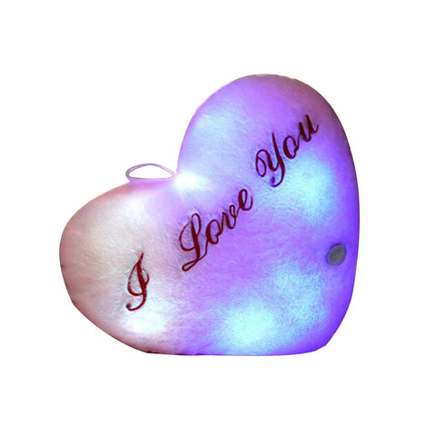 50cm Creative Light Up Led Heart Shaped Stuffed Plush Letter Lovers Colorful Glowing Gift For Girlfriend Pillow Valentine's Day