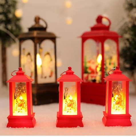 Christmas Telephone Booth Shaped Night Light Xmas Led Lantern Christmas Decoration 2024 for Home Navidad Noel Gift New Year 2025