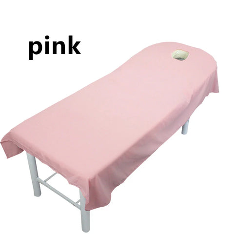 Beauty Pink Massage Bed Fitted Sheets Massage Treatment Soft Sheets Spa SPA Bed Table Cover Sheets with Hole