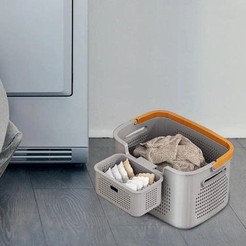 Dirty Clothes Hamper Breathable Dirty Clothes Laundry Basket with Handle Small Space Freestanding Storage Bins Dirty Clothes