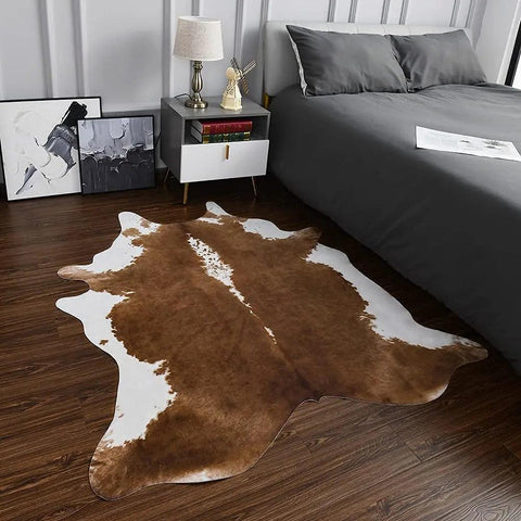 NOAHAS Cow Rug Cowhide Carpet Cow Print Rug for Bedroom Living Room Cute Animal Printed Carpet Faux Cowhide Rugs for Home Decor