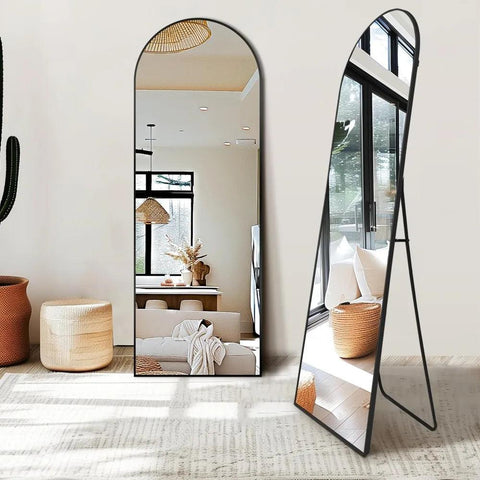 Arched Mirror Full Length,Standing Mirror,Large Floor Mirror with Stand for Wall Entryway Door Bedroom Bathroom Living Room