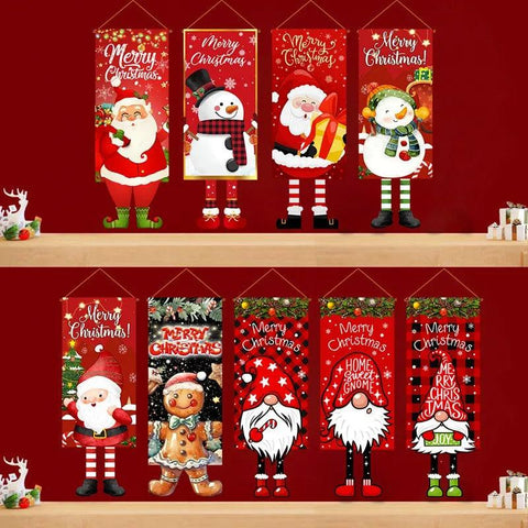 Christmas Hanging Flag Decoration Merry Cristmas Decor for Home 2024 Hanging Flag Xmas Ornament Navidad Natal New Year Gift 2025