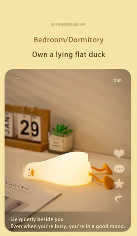 New Adorable and cute rechargeable silicone duck-shaped night light for kids' bedtime - Perfect soft lamp - Lovely portable deco