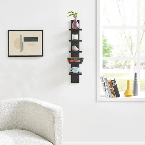 US  30 in. H White MDF 5-Tier Decorative Wall Shelf