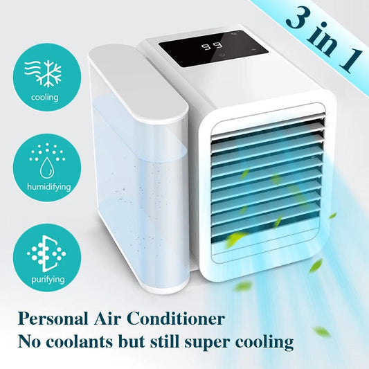 1000ML Portable Air Conditioner Fan Wet Curtain Evaporative Air Cooler USB Mini Water Cooling Fan Home Office Humidifier Purify