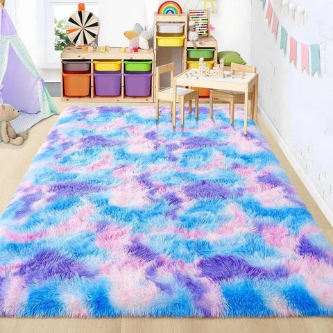 Large Area Rugs for Living Room Bedroom, Fluffy Kids Room Plush Shaggy Nursery Rug Furry Throw Carpets for Boys Girls