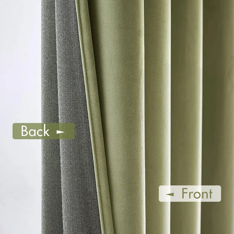 Curtains Thermal Insulated Blackout Curtain Drapes for Bedroom Living Room Darkening  Long Curtains Panels Rod Pocket Set of 2