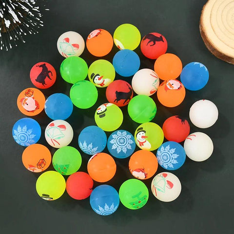 10/30Pcs Christmas Glow in The Dark Bouncy Balls Kids Birthday Party Game Gift Rubber Bouncing Ball Toy Pinata Goodie Bag Filler