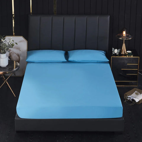 100% Waterproof Solid Bed Fitted Sheet Nordic Adjustable Mattress Covers Four Corners with Elastic Band Multi Size Bed Sheet