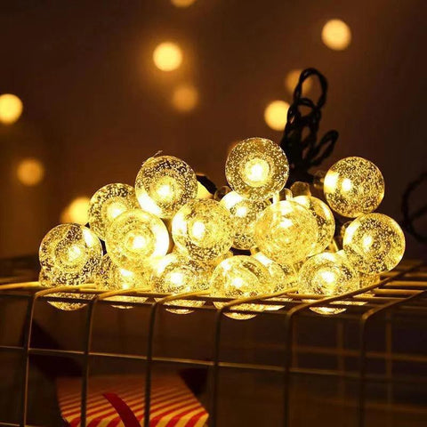 Solar Crystal Globe LED String Lights LED 8 Lighting Modes IP65 Fairy Light Christmas Garland For Garden Party Decor 1pc/2pcs