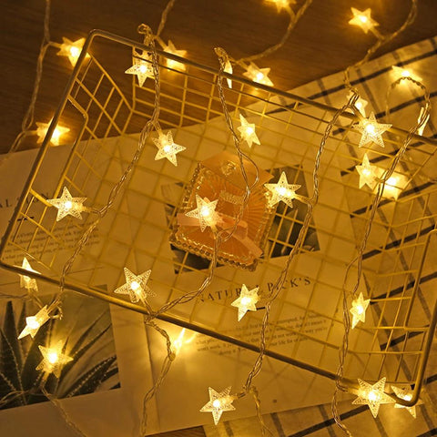 LED String Lights Outdoor Star Chain Lights Garland Lights Bulb Fairy Lights Party Home Wedding Garden Christmas Decor