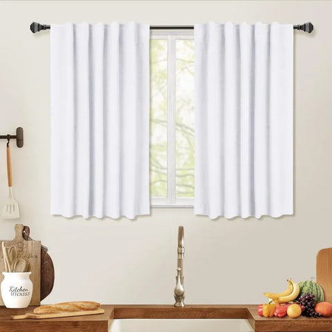 100% Blackout Shield Linen Blackout Curtains for Bedroom 96 Inches Long,Back Tab/Rod Pocket Living Room Drapes,