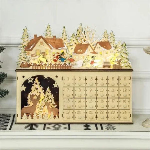 The 2-in-1 Christmas advent calendar and light up Christmas decorations, the 24-day countdown drawer allows you to store things