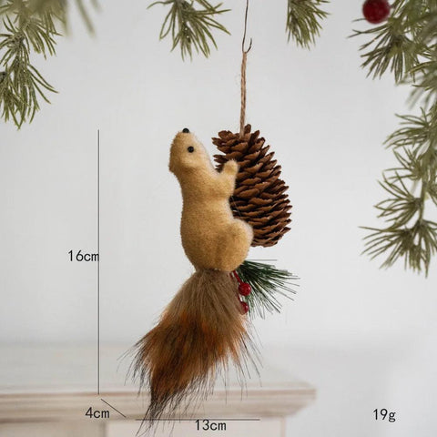 7Pcs/Set Christmas Stuffed Squirrels Bulk 5 Inch Small Plush Squirrels Toys Christmas Tree Ornaments Gifts Birthday Party Favor