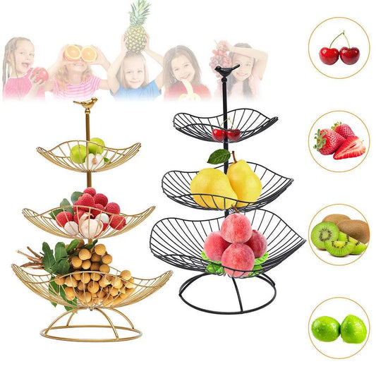 3 Tier Fruit Basket Stand, Fruit and Vegetable Storage Basket, Dessert Cake Stand, Table Centerpiece