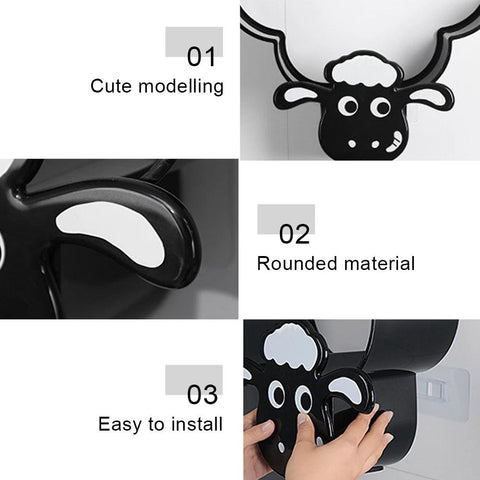 Toilet Paper Holder Shelves Sheep Funny Animal Toilet Paper Storage Funny Wall Mount Toilet Paper Storage for Bathrooms Kitchen