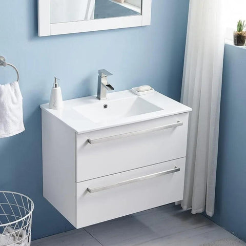 Floating Vanitys,30 Inch Floating Bathroom Vanity With Sink,  Bath Vanity With 2 Drawers Storage Cabinet,Bathroom Dresser