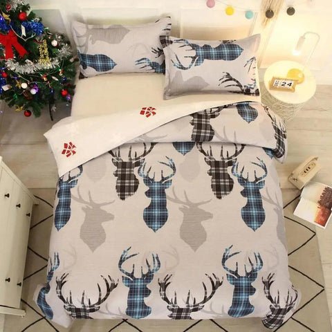 Christmas Deer Quilt Sets Lightweight Christmas Quilts Set Christmas Duvet Cover Set Lantern Printed Bedding For Kids Girls Boys