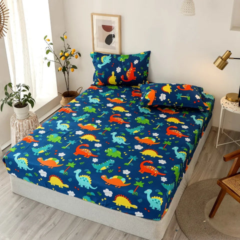 Fashion 1 Piece Bedsheet  Magic Space Bed Fitted Sheet Mattress Cover with Elastic Microfiber(Excluding Pillowcase) Bed cover