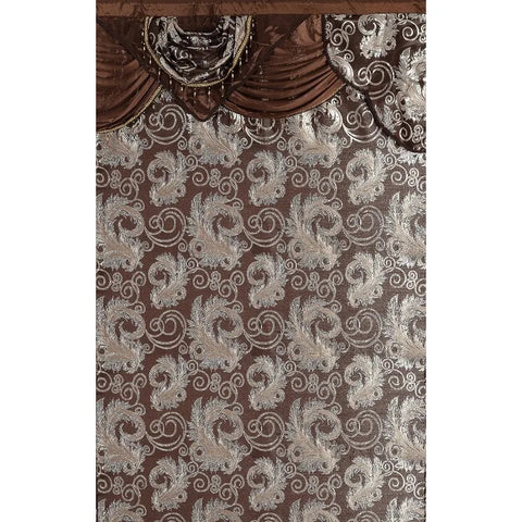 Jacquard Luxury Window 1 Panel Set Curtain with Attached Valance and Backing Bedroom