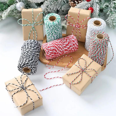 Christmas Wrapping String Rope Merry Christmas Decoration For Home 2024 Navidad Natal Noel Gift Box Packaging Rope New Year 2025