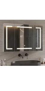 Medicine Cabinets with Mirrors and Led Lights 39.4''x23.6'' Wall Bathroom Mirror with Storage and Charging Station Wall Mounted