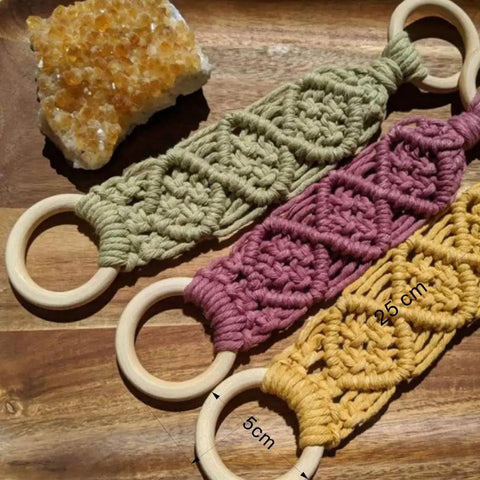 Boho Towel Ring 4X Decorative Boho Macrame Kitchen Towel Hanger Decorative Boho Macrame Crochet Dish Towel Holder Bathroom Towel