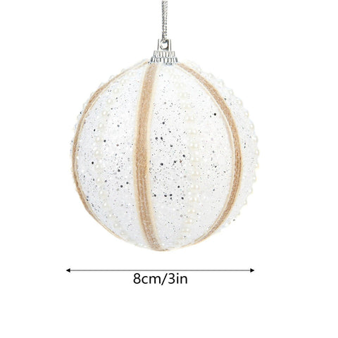 Luxury Ball Pearl Sticky Hanging Christmas Supplies Foam Ball Pendant Window Christmas Tree Decorations 8cm / 3in