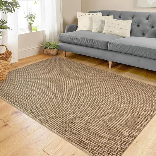 Boho Rugs 4x6 ft Washable Area Rugs for Bedroom Natural Rubber Backed Living Room Rugs Braided Cotton Floor Carpet