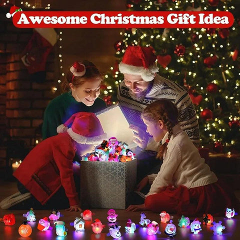 10/30/50pcs Christmas Glowing Toy Cute Santa Claus Xmas Tree Light Up Toy for Kids Gift Christmas Party Decoration New Year 2024