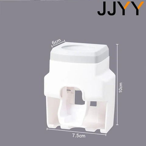 JJYY Lazy Wall Mount Automatic Toothpaste Dispenser Bathroom Accessories Waterproof Toothpaste Squeezer Toothbrush Holder