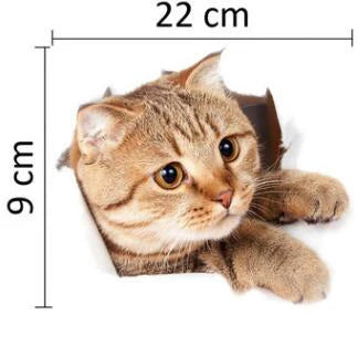 Sunchamo Cute Cat 3D Cracked Toilet Sticker Wall Stickers Fridge Car Seat  DIY Living Bath Room Home Decor Wallstickers Bedroom