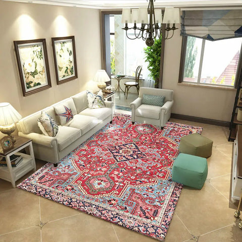 Retro Ethnic Carpets for Living Room Large Area Rugs Home Decor Hallway Boho Carpet Moroccan Bedroom Beside Floor Mat Luxury